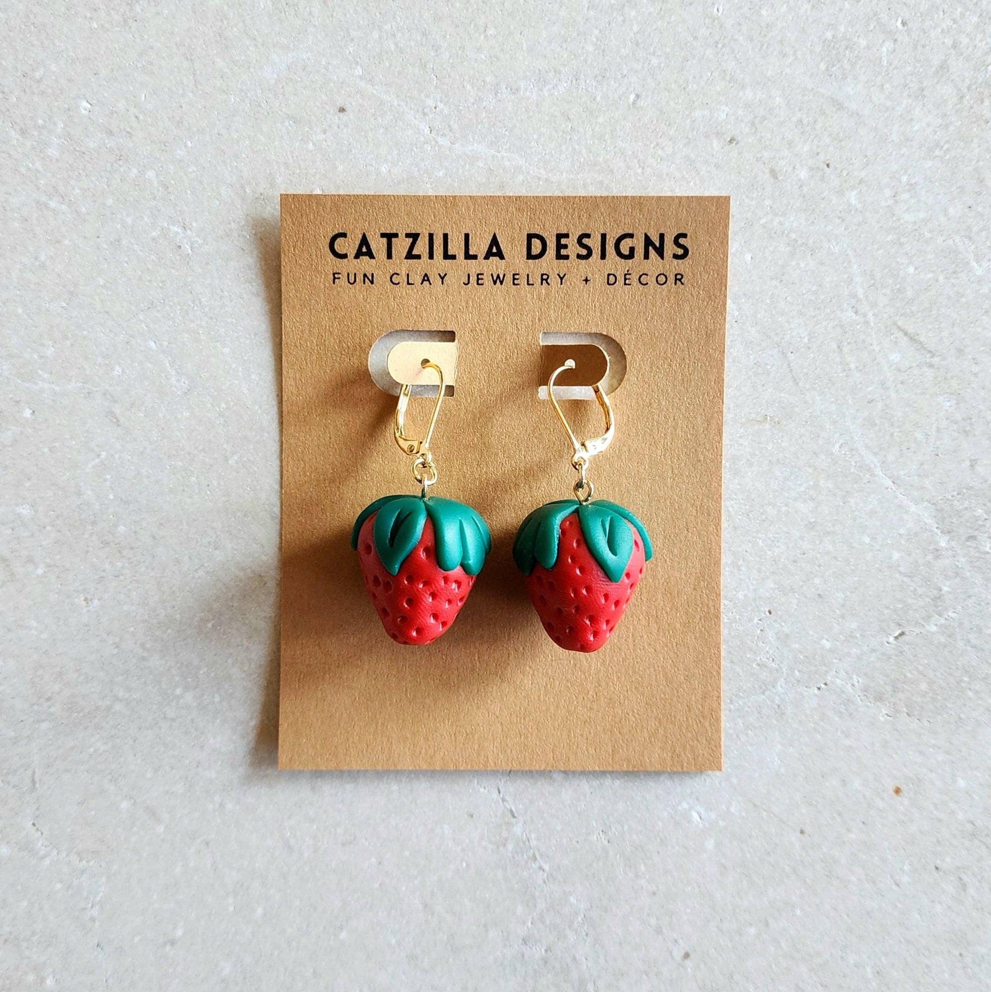 big strawberries Dangle Earrings