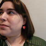 pink heart drops Drop Earrings