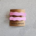 wavy baby pink barrettes Hair Clips