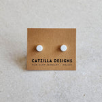white mini studs Stud Earrings
