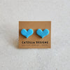 blue heart studs