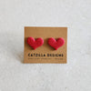 red heart studs