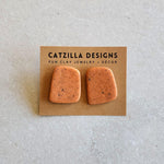 orange speckled studs Stud Earrings