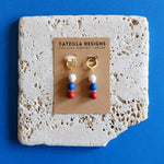 sports colors KU Jayhawks Drop Earrings