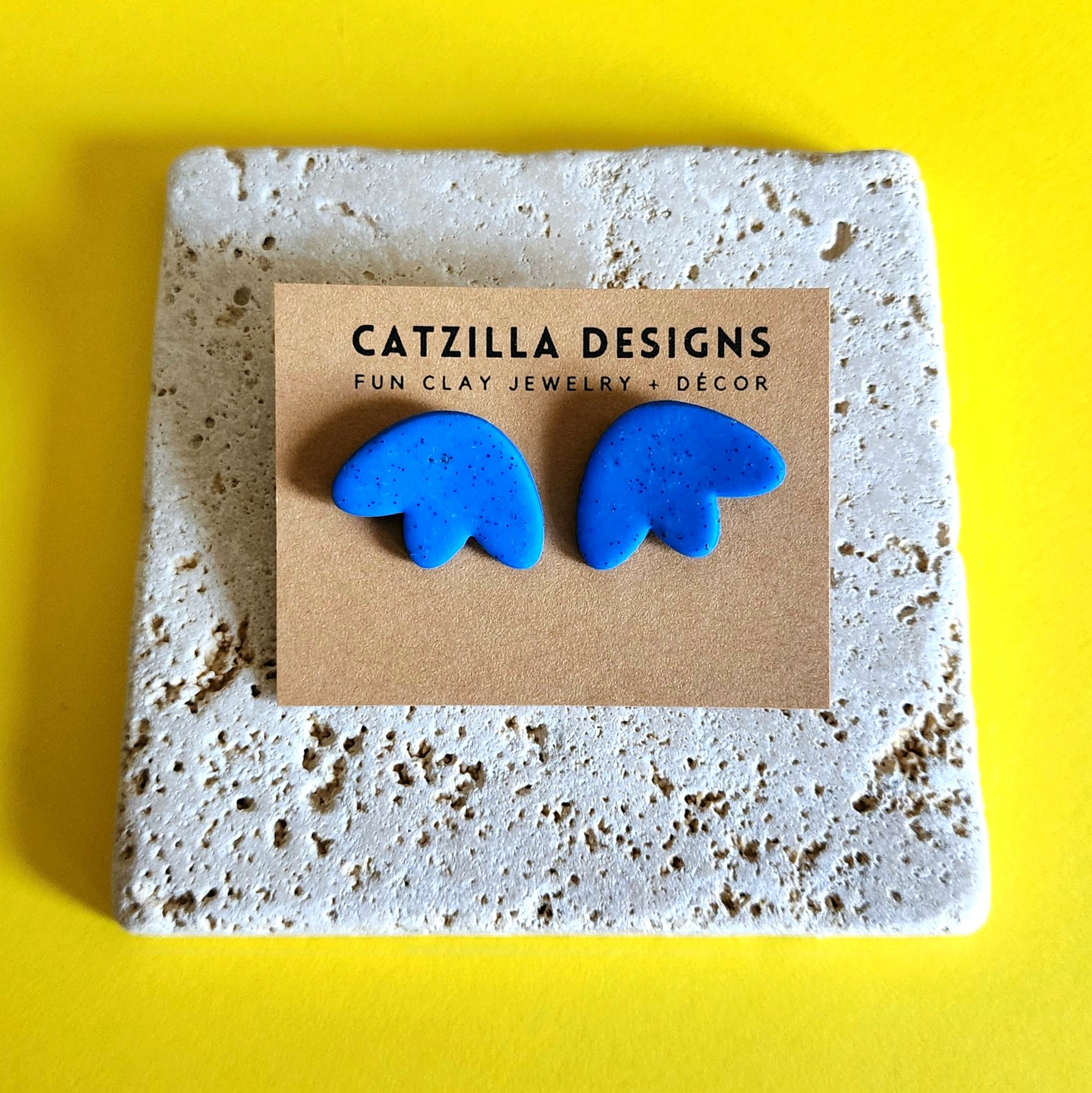 blue speckled studs