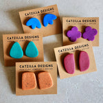 blue speckled studs Stud Earrings