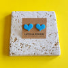blue heart studs