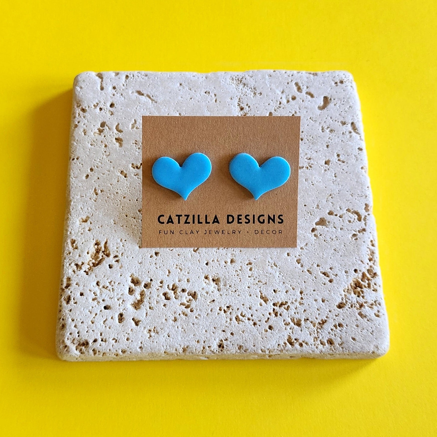 blue heart studs