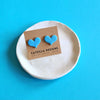 blue heart studs