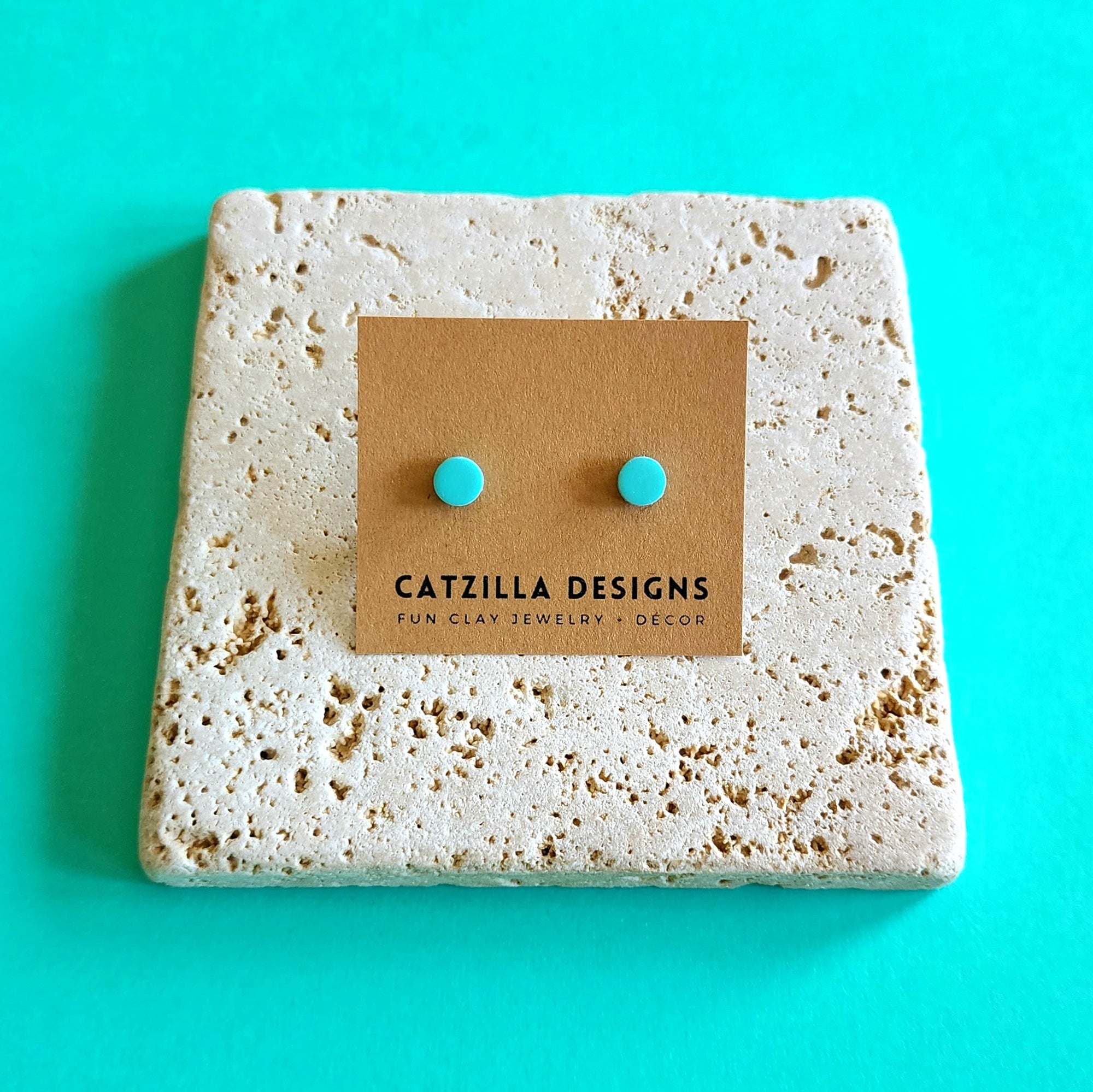 seafoam green mini studs