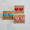 blue heart studs