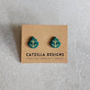 green leaf studs