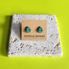 green leaf studs