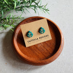 green leaf studs Stud Earrings