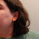 orange cat studs Stud Earrings