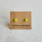 lime green mini studs Stud Earrings