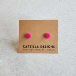 fuchsia mini studs Stud Earrings