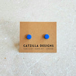 bright blue mini studs Stud Earrings
