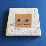 navy blue mini studs Stud Earrings