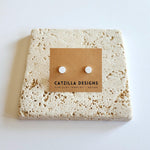 white mini studs Stud Earrings