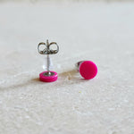 fuchsia mini studs Stud Earrings