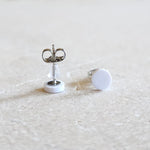 white mini studs Stud Earrings