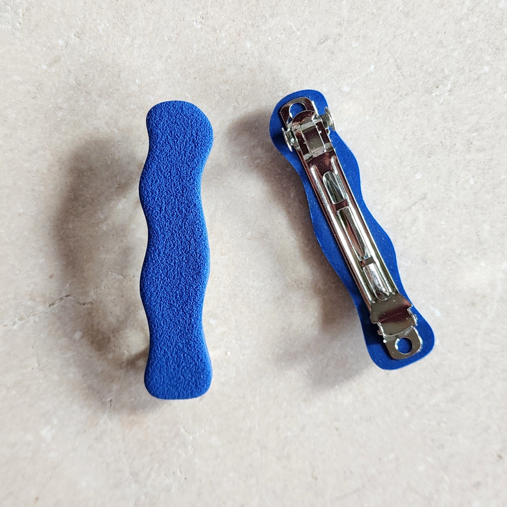wavy midnight blue barrettes