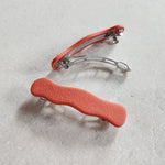 wavy burnt orange barrettes Barrettes