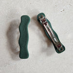 wavy dark green barrettes Barrettes