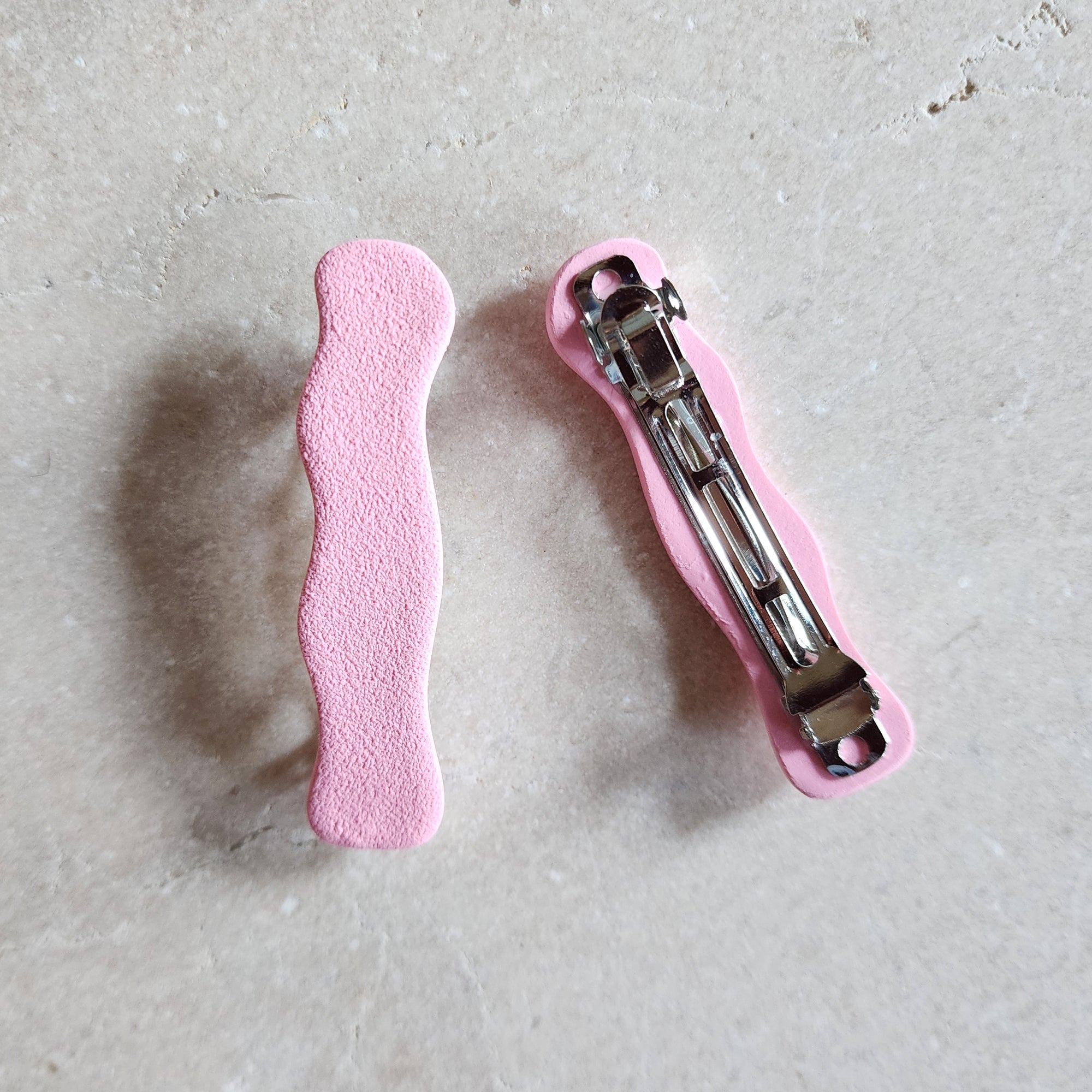 wavy baby pink barrettes Hair Clips