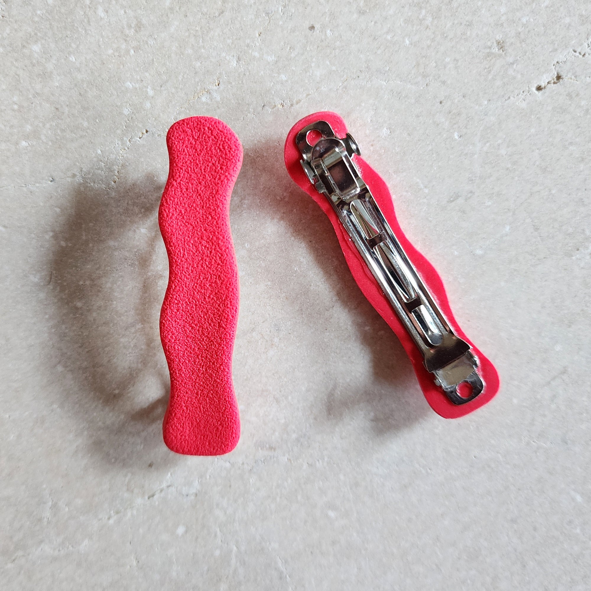 wavy hot pink barrettes Barrettes