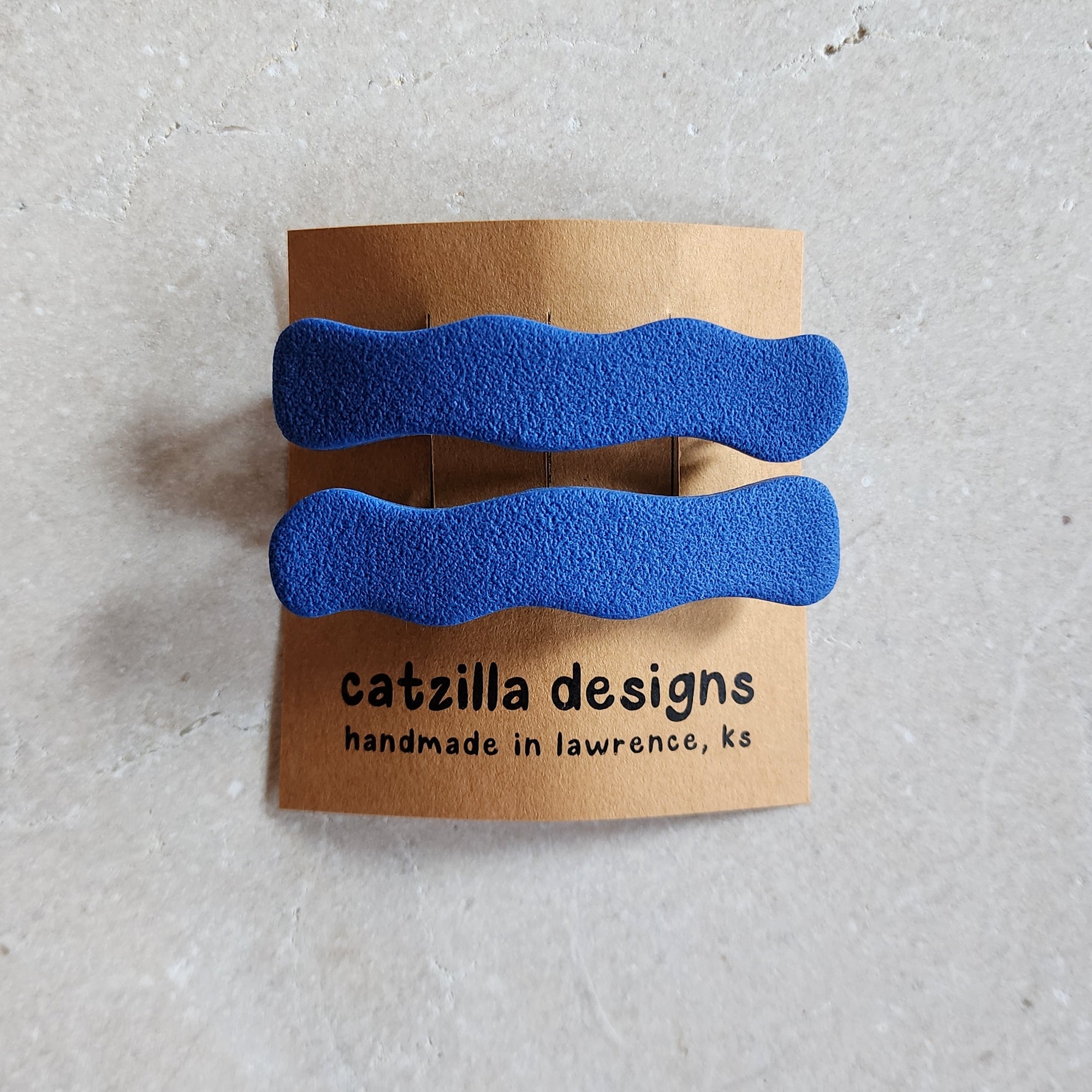 wavy midnight blue barrettes Barrettes