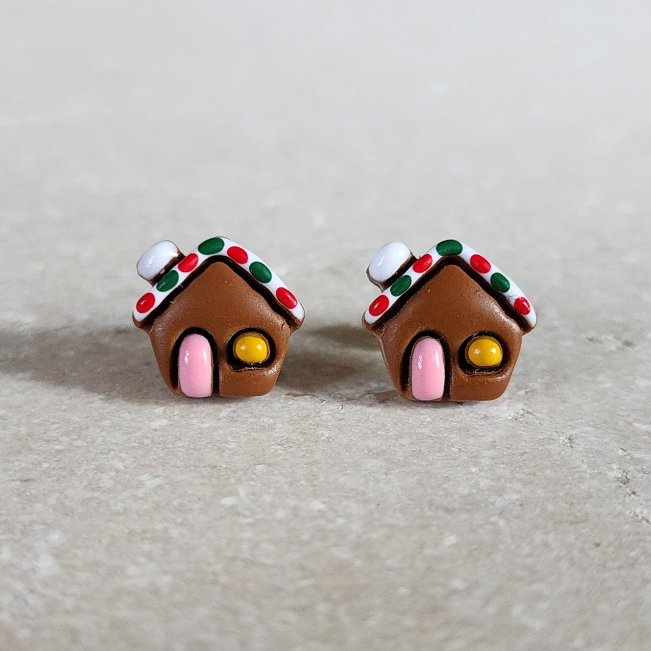 gingerbread house studs Stud Earrings