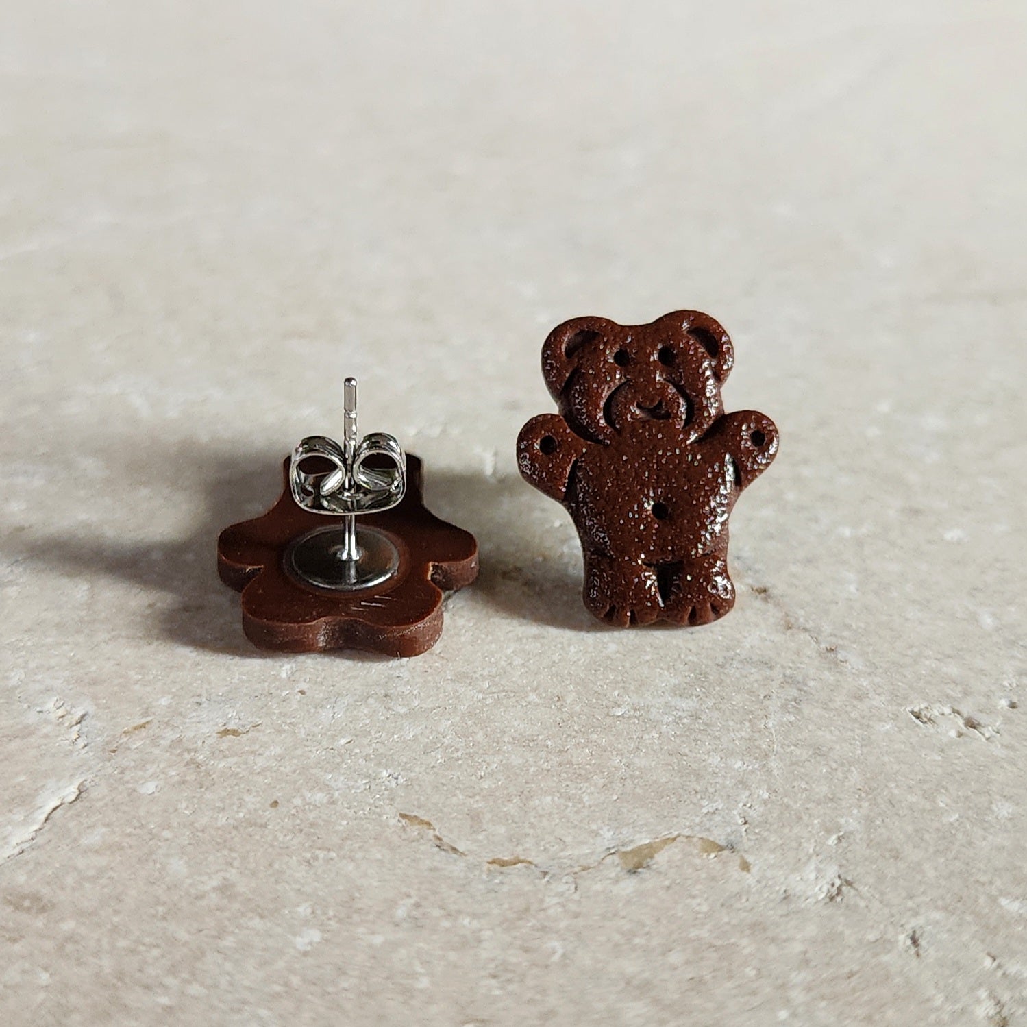 chocolate teddy bear studs Stud Earrings