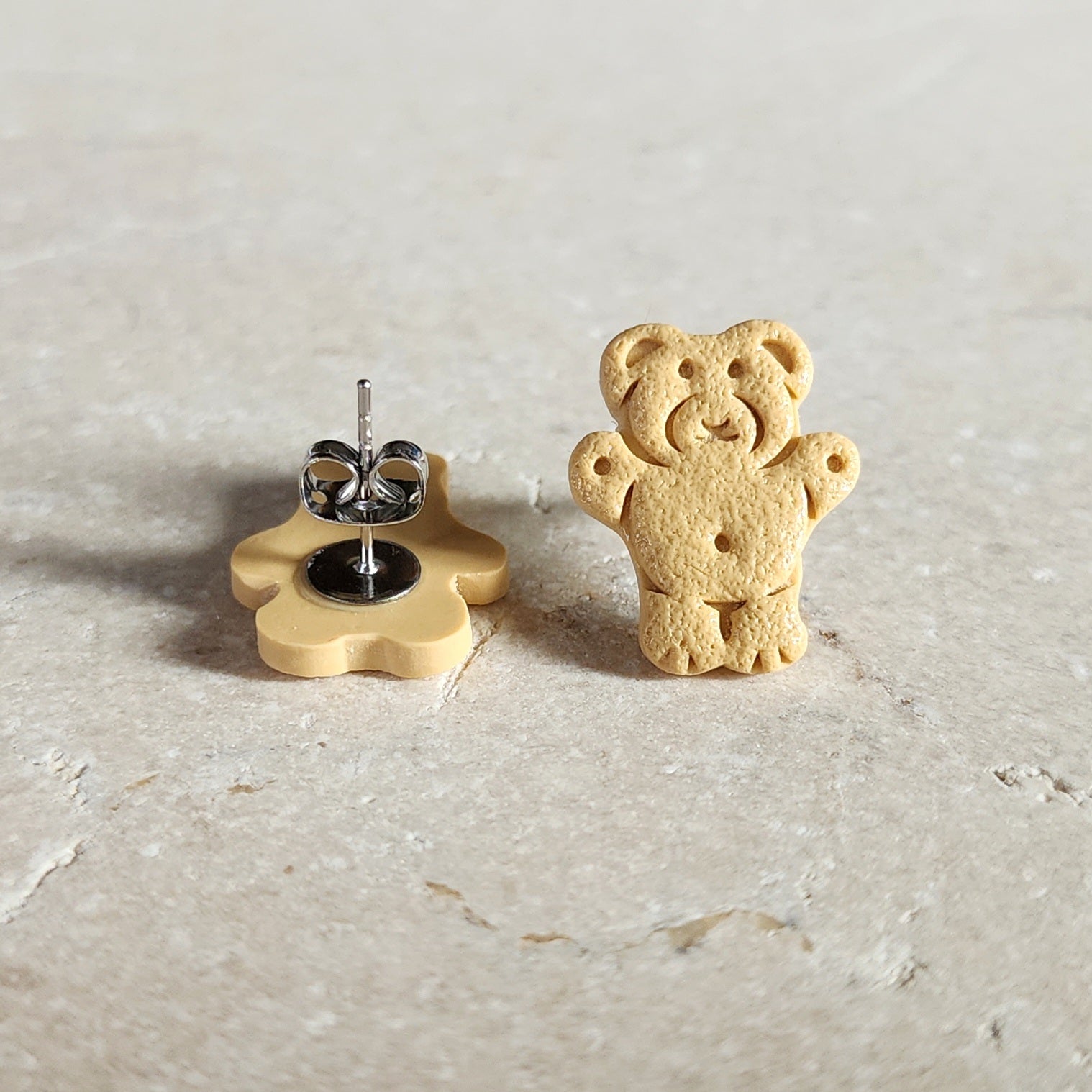 vanilla teddy bear studs Stud Earrings