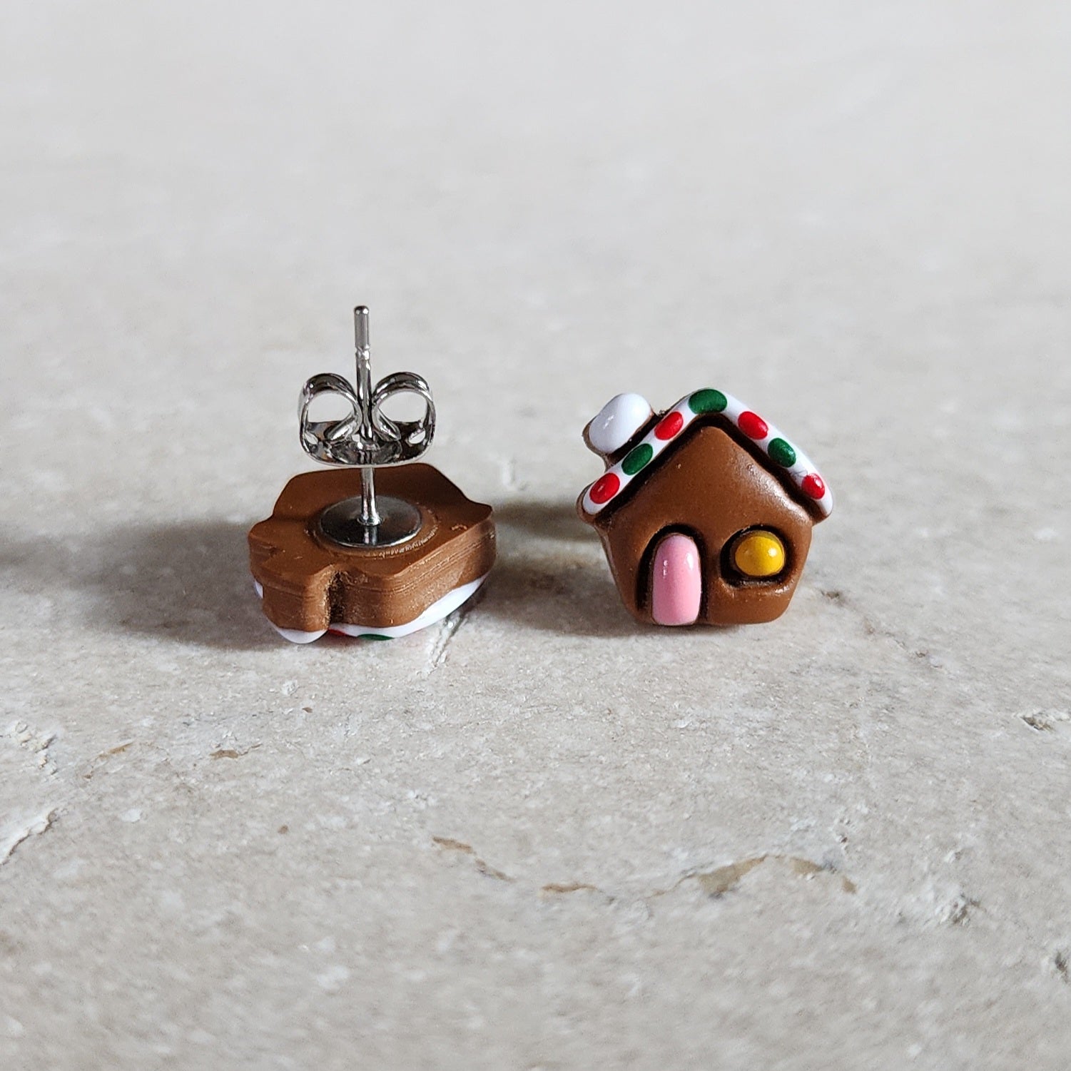 gingerbread house studs Stud Earrings