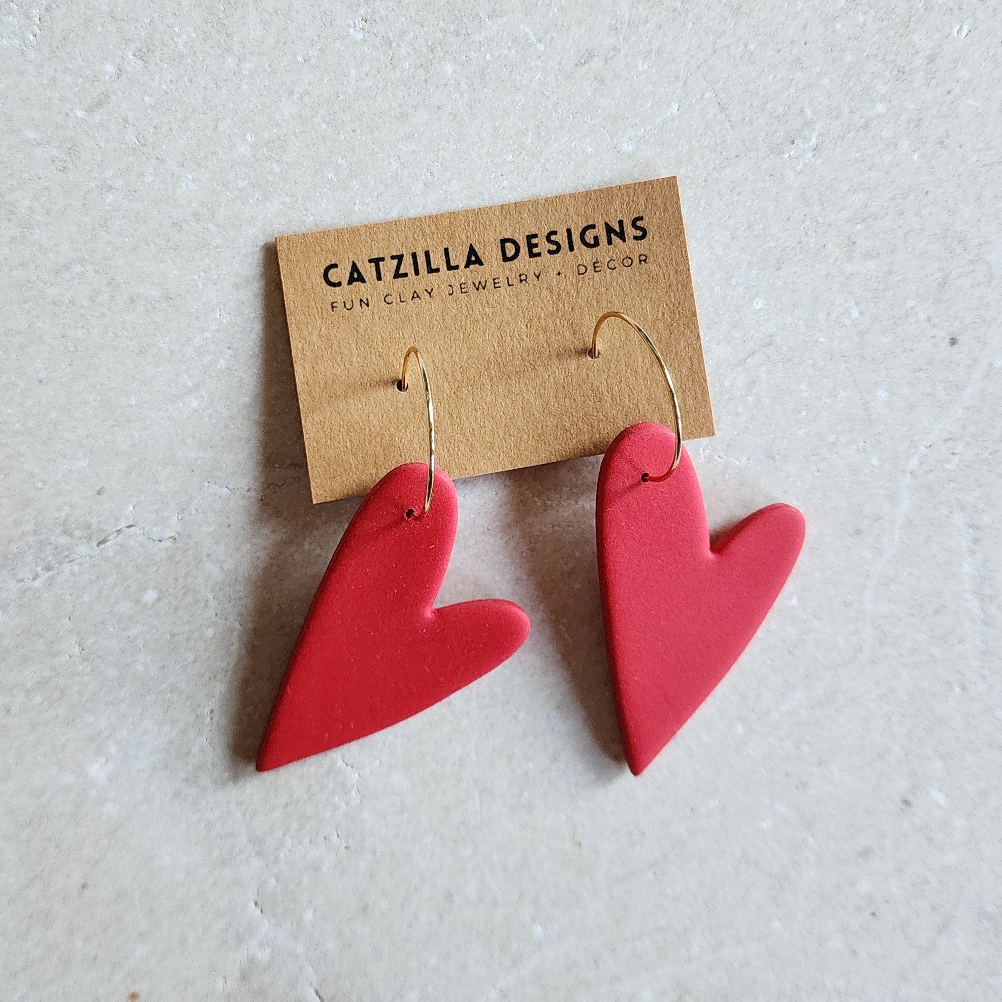 big red hearts Dangle Earrings