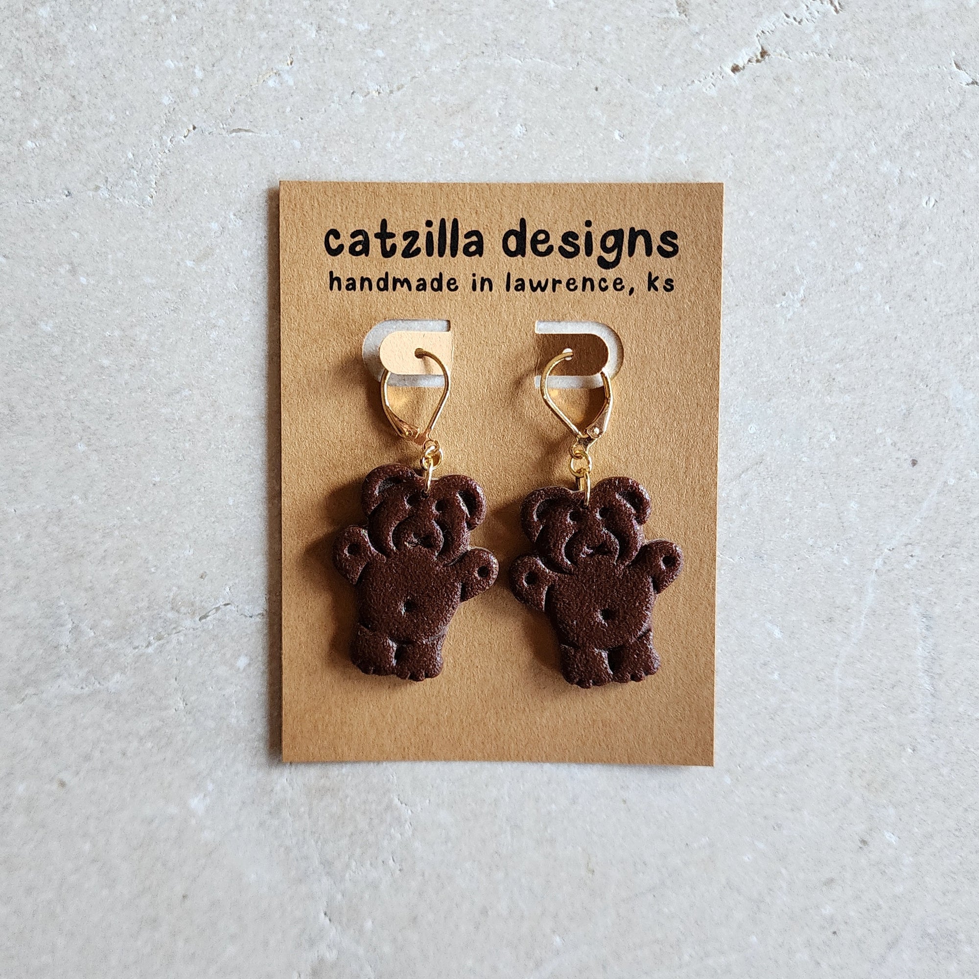 chocolate teddy bears Stud Earrings