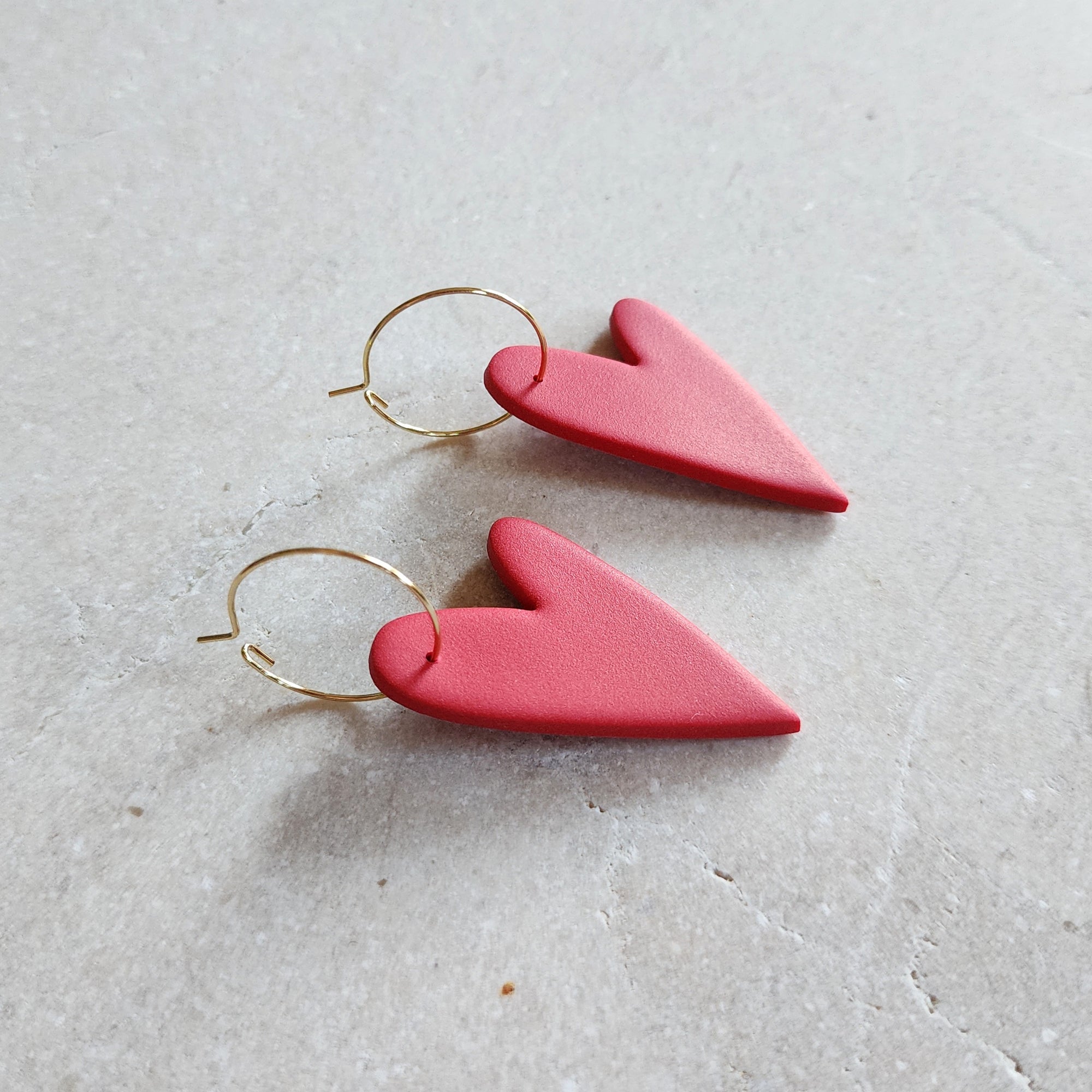 big red hearts Dangle Earrings