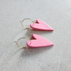 big pink hearts Dangle Earrings