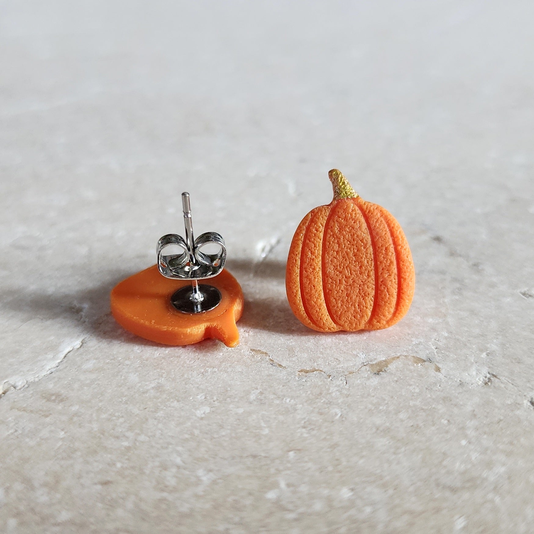 orange pumpkins Stud Earrings