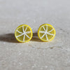 yellow lemon slices studs Stud Earrings