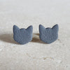 gray cat studs Stud Earrings