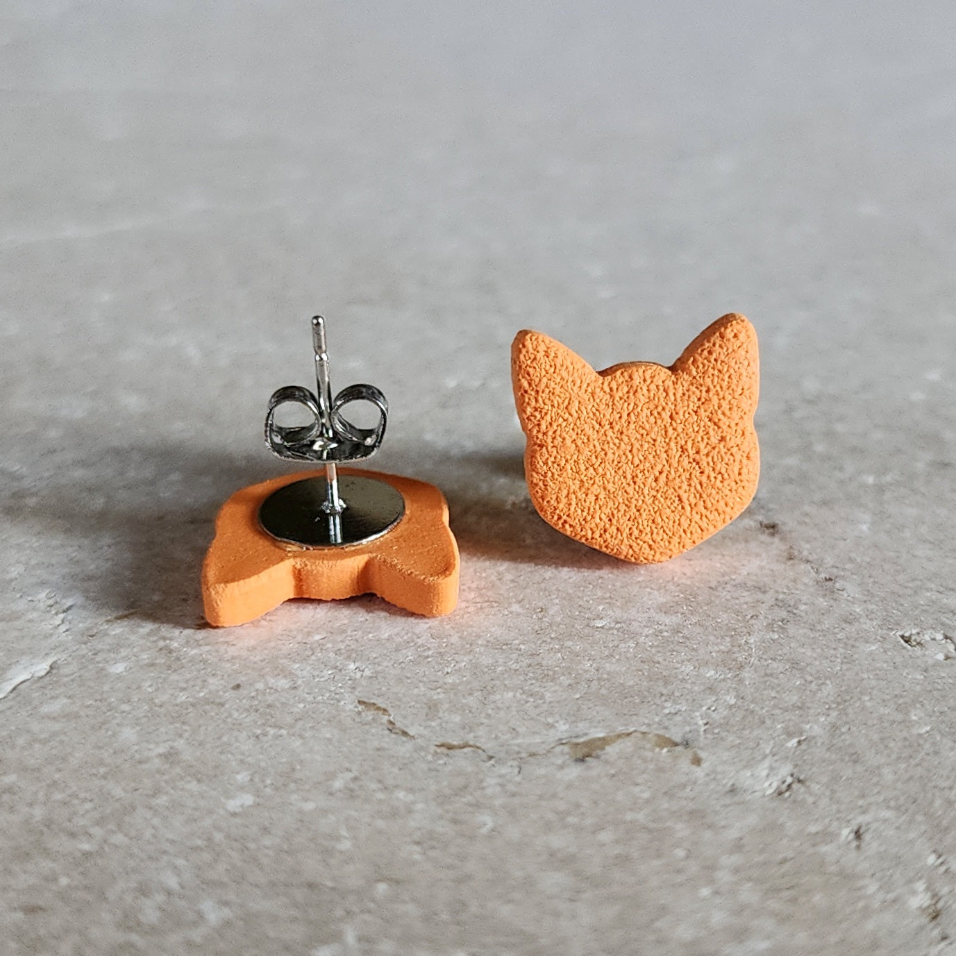 orange cat studs Stud Earrings