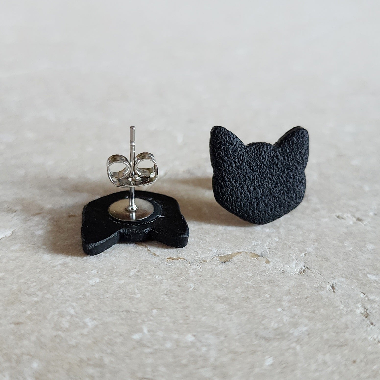 black cat studs Stud Earrings