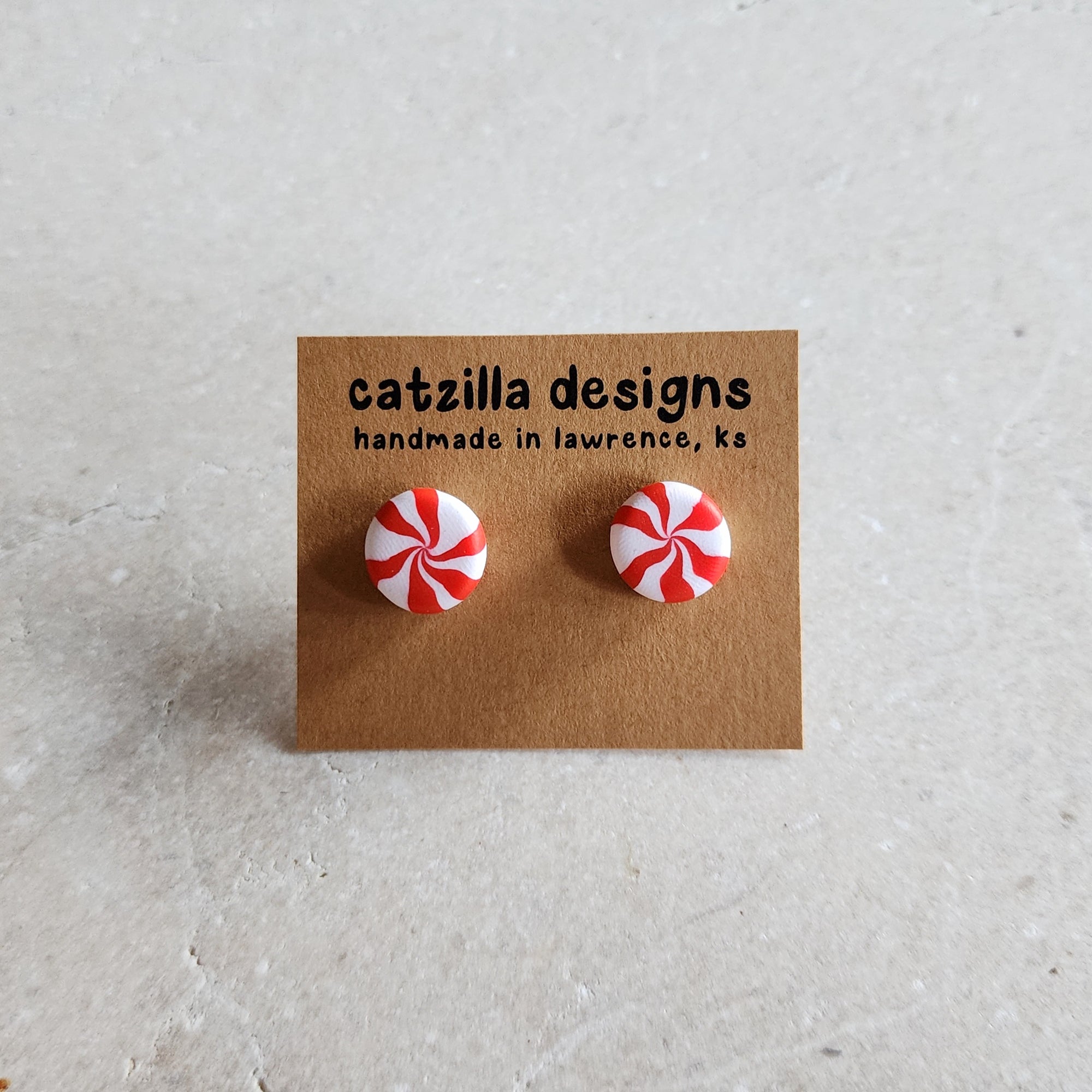 peppermint studs Stud Earrings