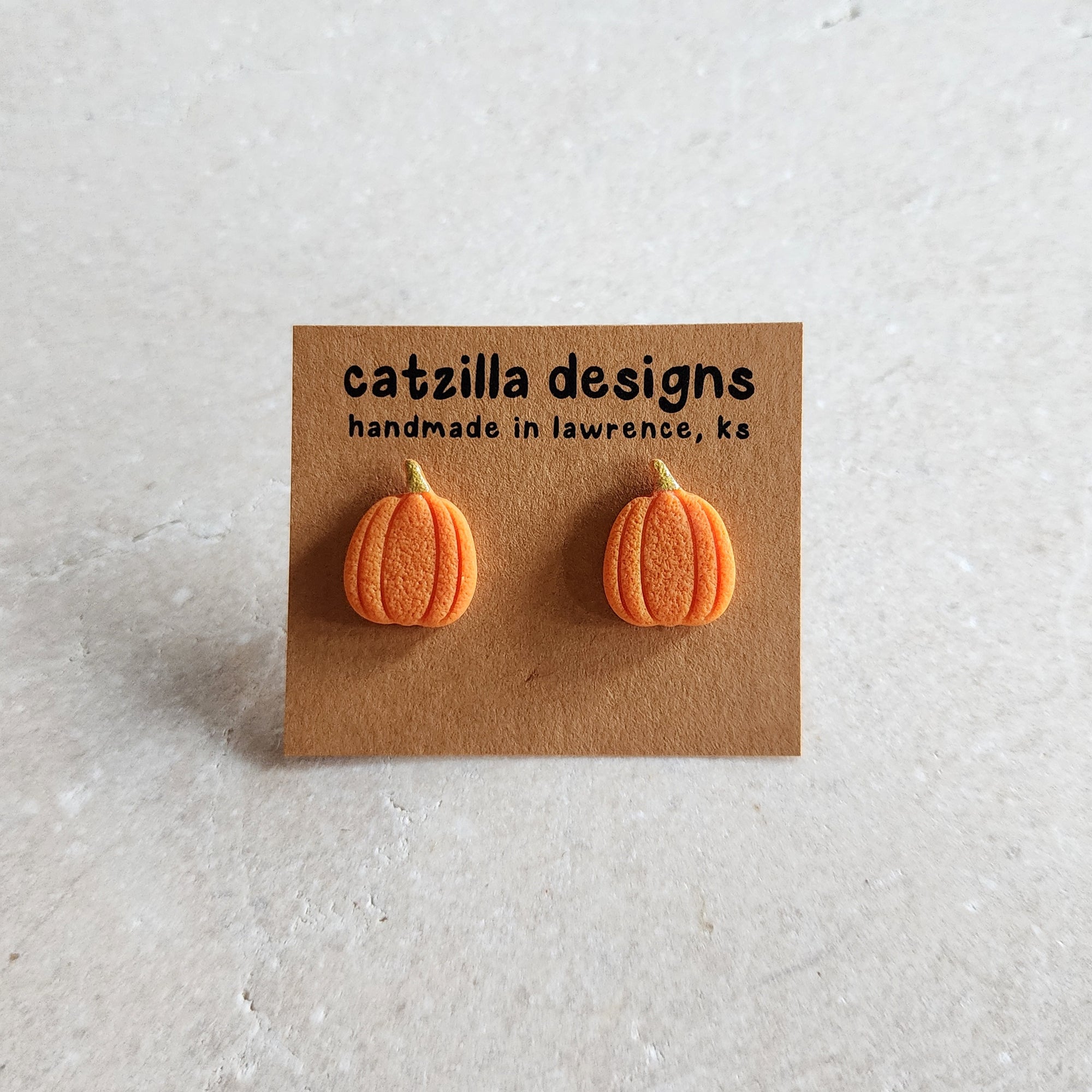 orange pumpkins Stud Earrings