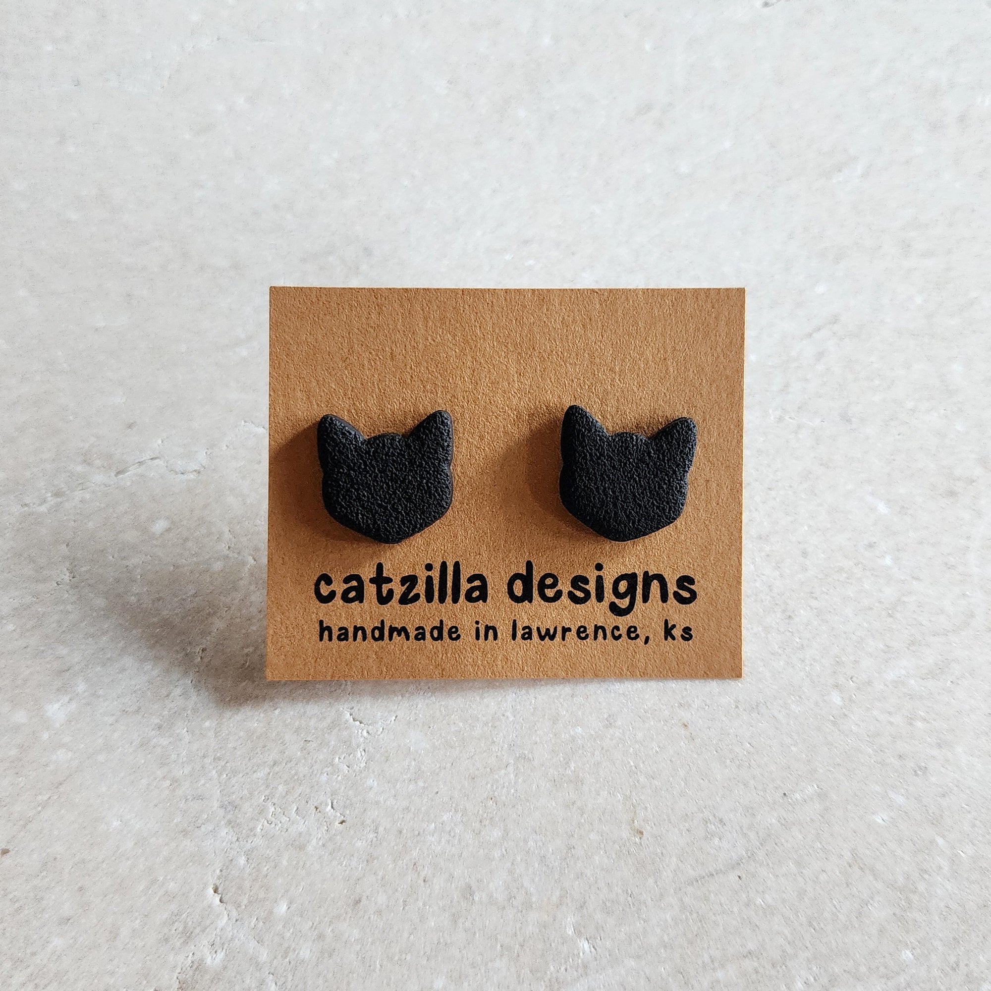 black cat studs Stud Earrings