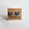 gray cat studs Stud Earrings