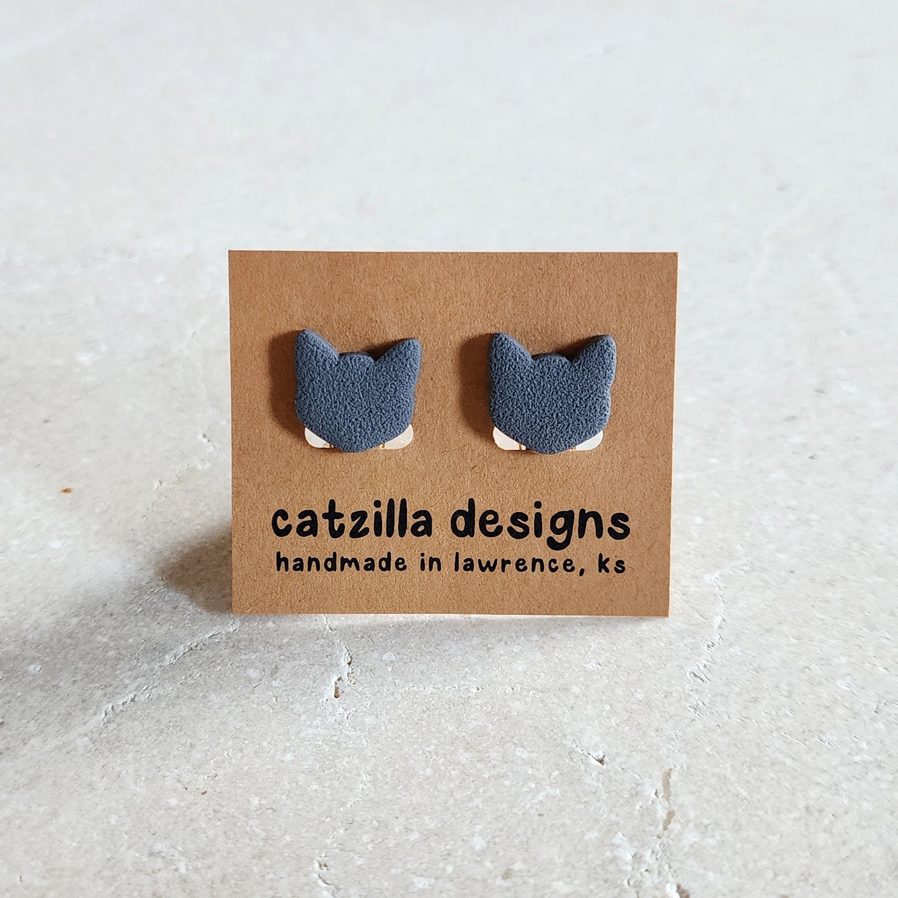 gray cat clip-ons Clip-Ons